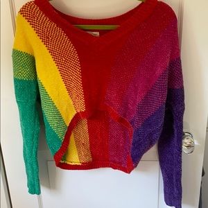 SUPER RARE RAINBOW  cropped SWEATER